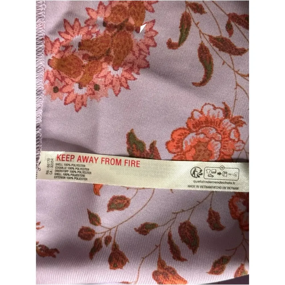 Free People On My Own Floral Satin nightgown purple size Small S